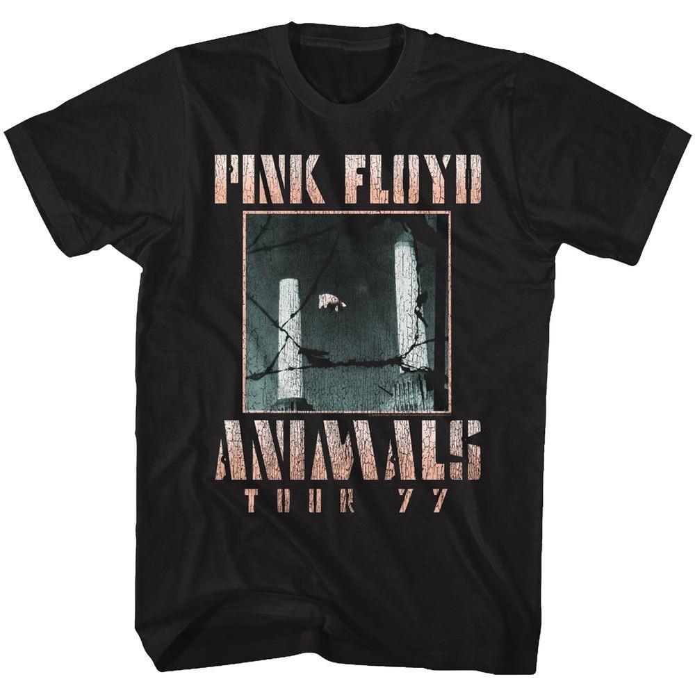 Pink Floyd Animals Tour 1977 Black Music Band T-shirt Tops Tees Men's Women's Unisex