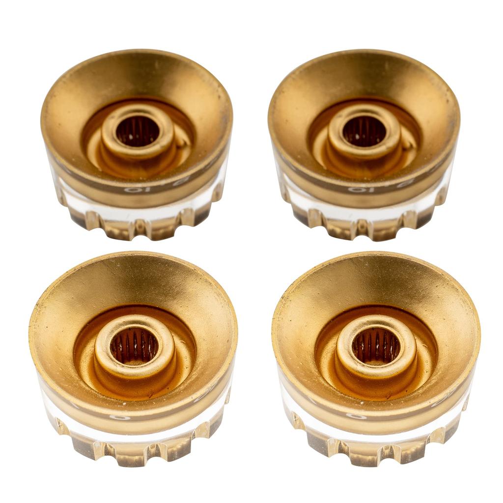Musiclily Pro Notched Speed Metric for LP Les Paul Electric Gold of Knobs, Standard, Guitars, (Set 4)