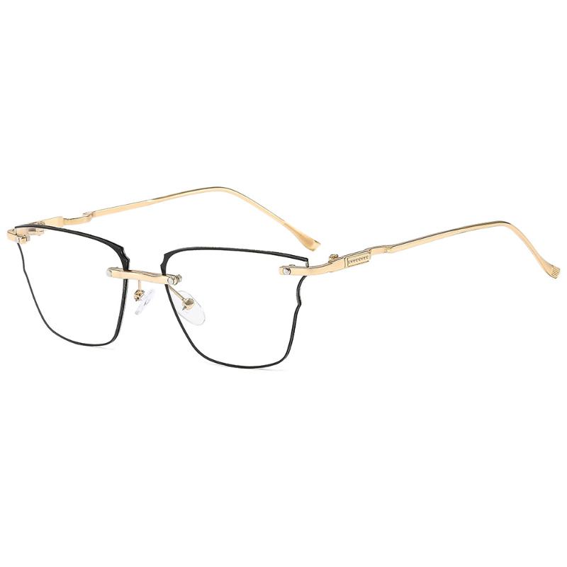 Fashion Rimless Square Blue Ray Blocking Anti-Blue Light Women Reading Glasses Ultralight Eye Protection Men Hyperopia Glasses