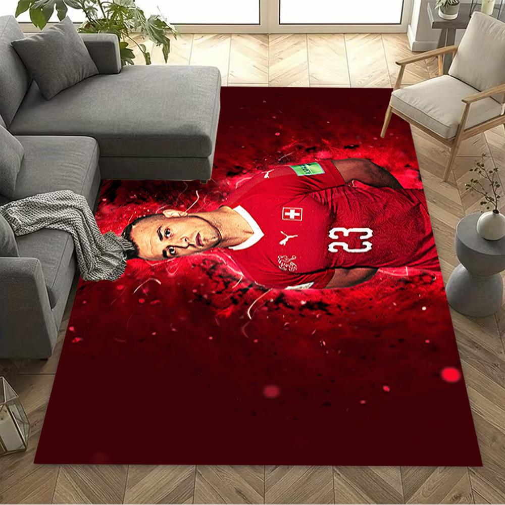 Dynamic Soccer Player Action Floor Rug Office Rug Perfect for Kitchen Decorate room Balcony Foyer Anti-slip Rug Anime Office Decor Gift for Festivals
