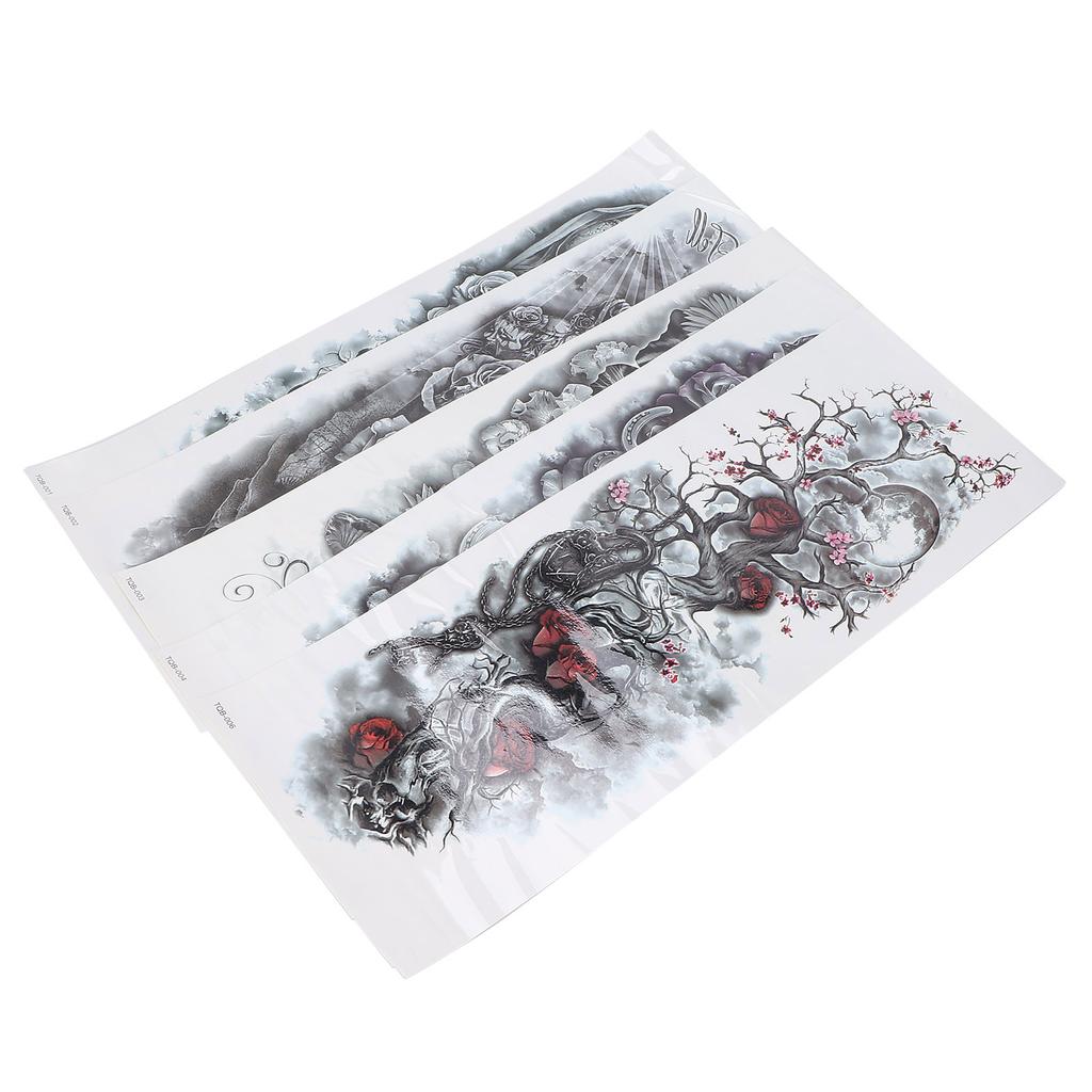 5pcs Full Arm Personalized Tattoo Stickers Waterproof Art Temporary Fake Tattoo Stickers