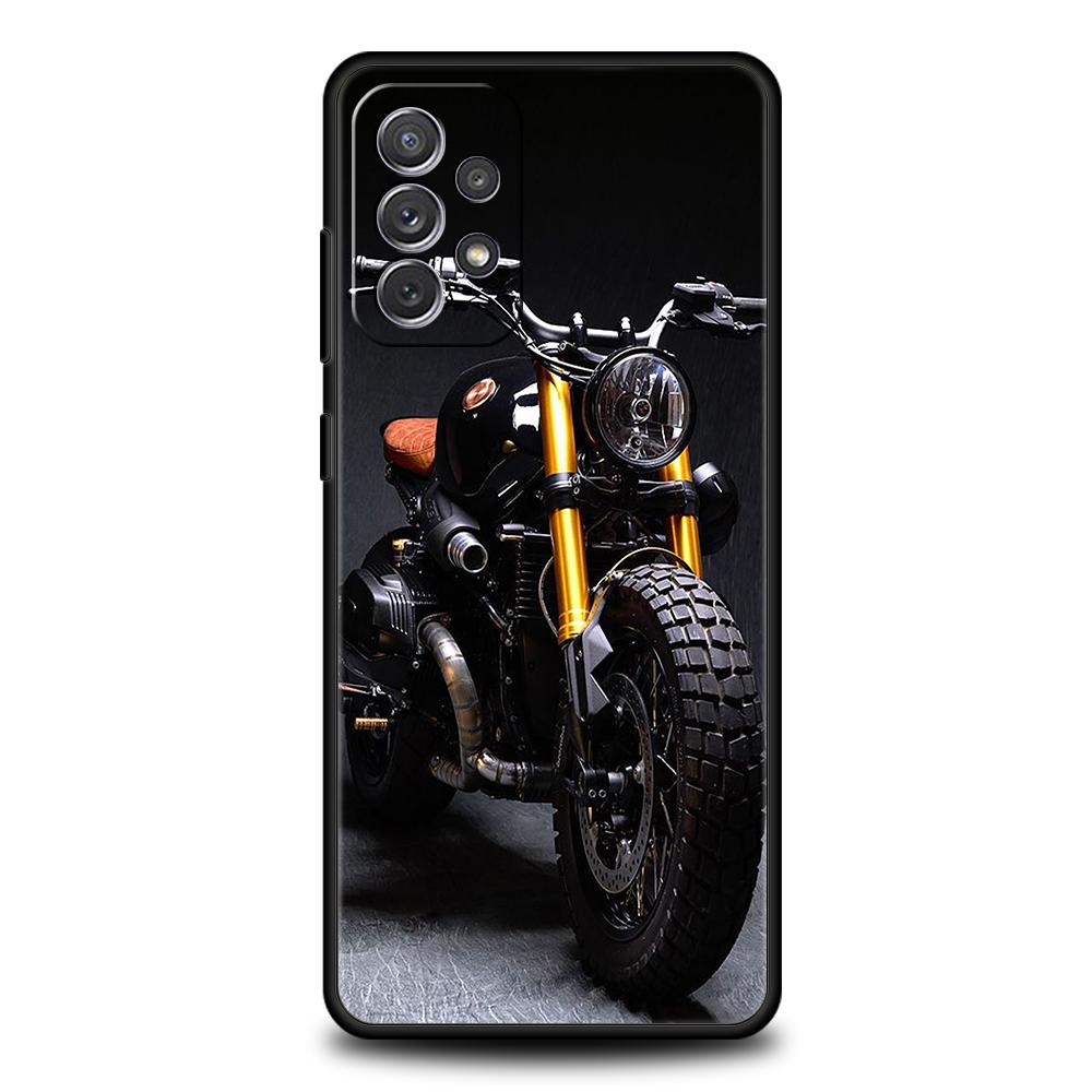 Motorcycle Phone Case for Samsung Galaxy A15 A14 A25 A54 A34 A51 A71 A72 A73 A32 A52 A52S A11 A21S A31 A41 5G Soft Shell Capas