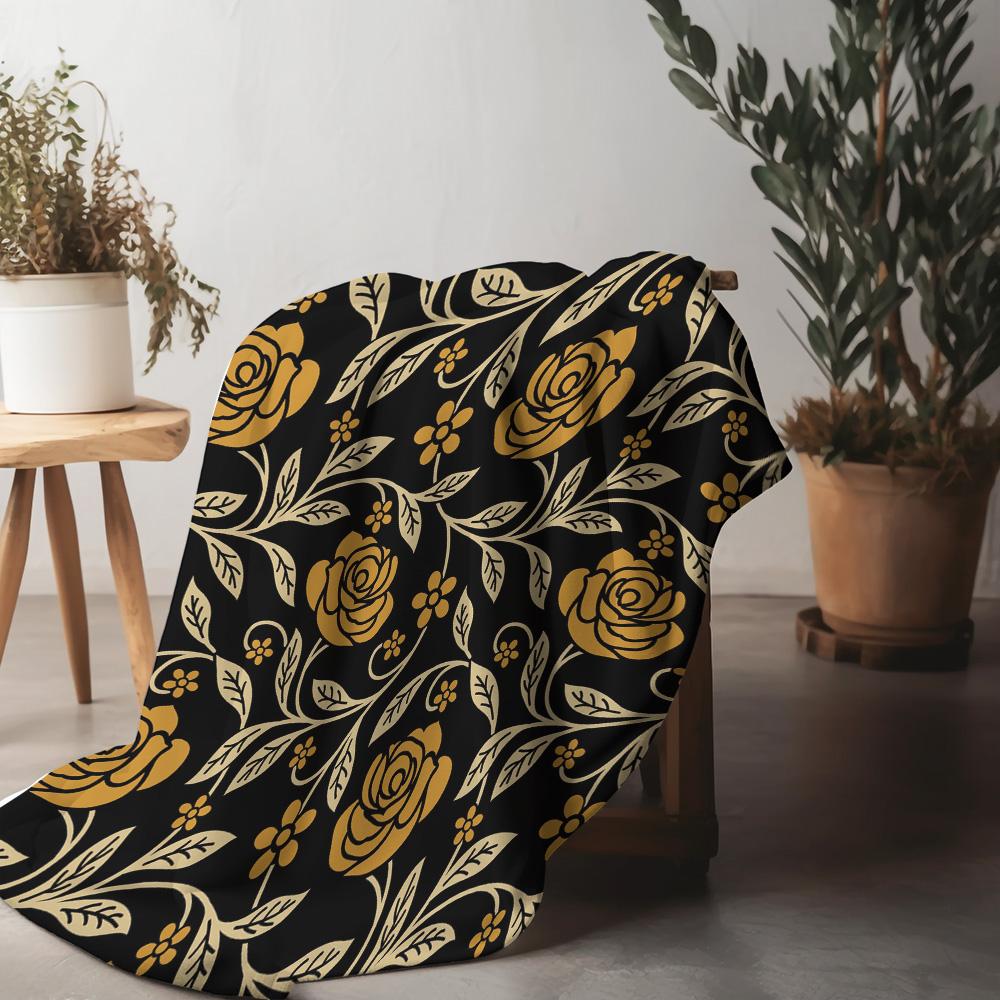 Floral Pattern Velvet Throw Blanket Soft Cozy Sofa Bed Decorative Cushion Cover Gift for Women Girls