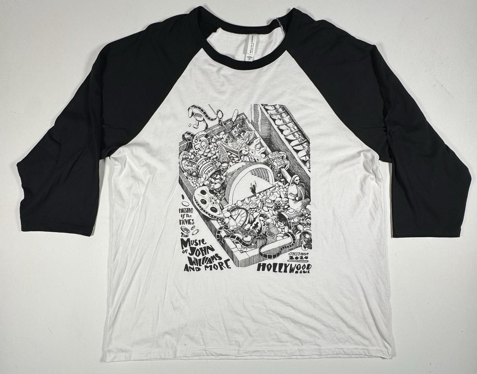 Hollywood Bowl John Williams 2024 Raglan Shirt 2XL Concert Film Music Unisex T-Shirt S