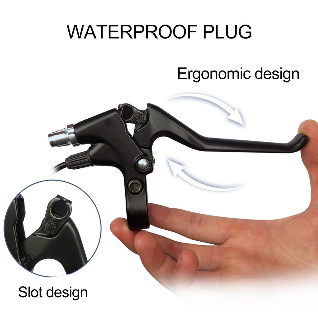1Pair Electric Bike Brake Lever Aluminum Alloy Bicycle Brake Handle with Waterproof Plug