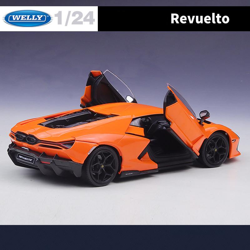 Welly 1/24 Lamborghini Revuelto Alloy Sports Car Model Diecasts Metal Racing Vehicles Car Model Simulation Collection Kids Gifts