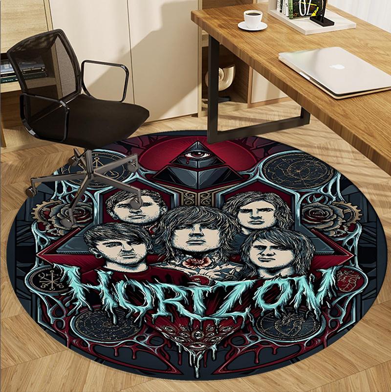 Tappeto Rotondo con Fantasia Bring Me the Horizon, Tappetino da Interno/Esterno, per Picnic, Sala Giochi, Camera da Letto, Ufficio, Soggiorno, Tappeto per Arredamento Casa, Regalo di Compleanno