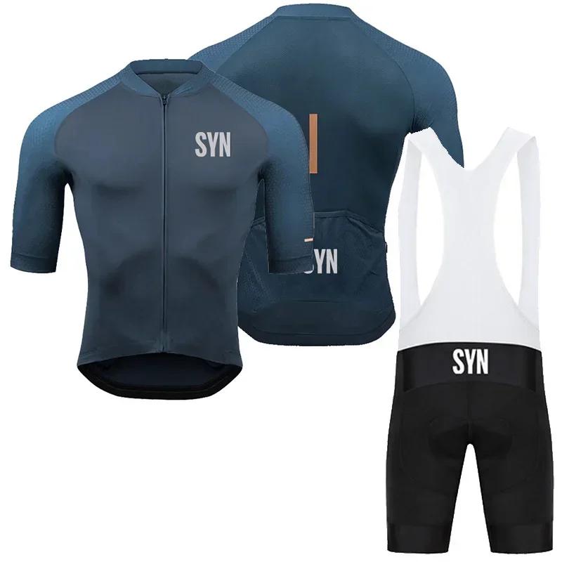 -Anti-UV Cycling Jersey Set for Men Breathable Racing Sport MTB Bike Clothing Suit Summer