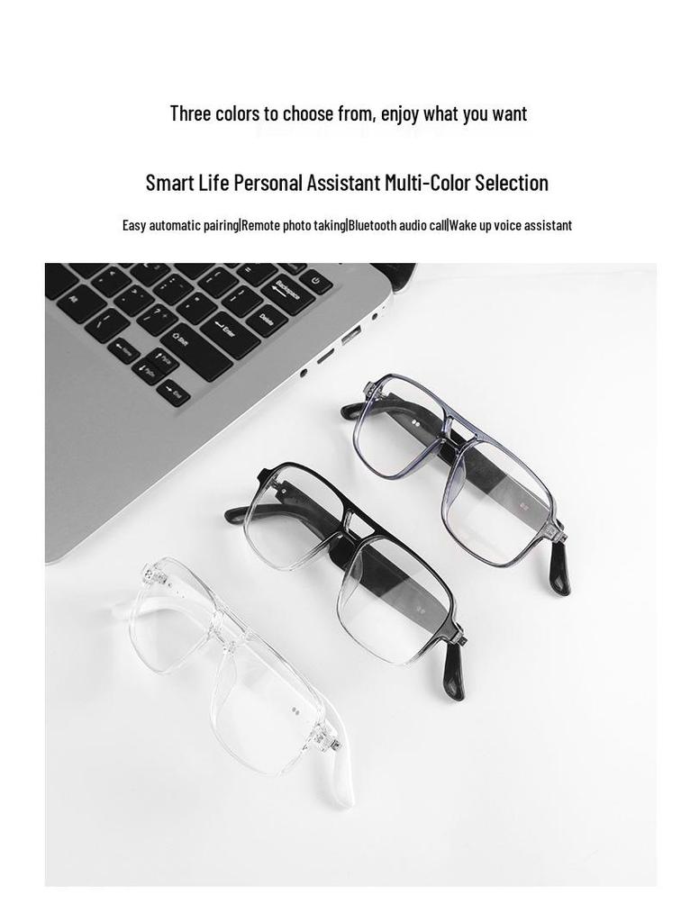 Smart Bluetooth Sunglasses: Double Bridge, Photochromic, Anti-Blue Light, UV Protection, Music and Call Enabled