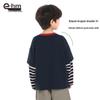 Little Elephant Hamm Boys' Faux Two-Piece Striped Long Sleeve T-Shirt