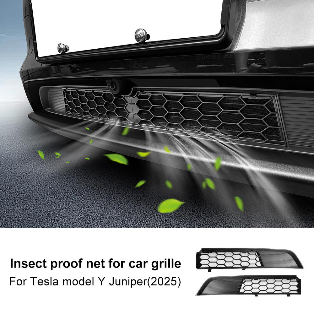 For Tesla Model 3 2024 Model Y Juniper 2025 Front Bumper Grill Mesh Air Inlet Vent Cover Grille Guards Protector Anti-insect Net