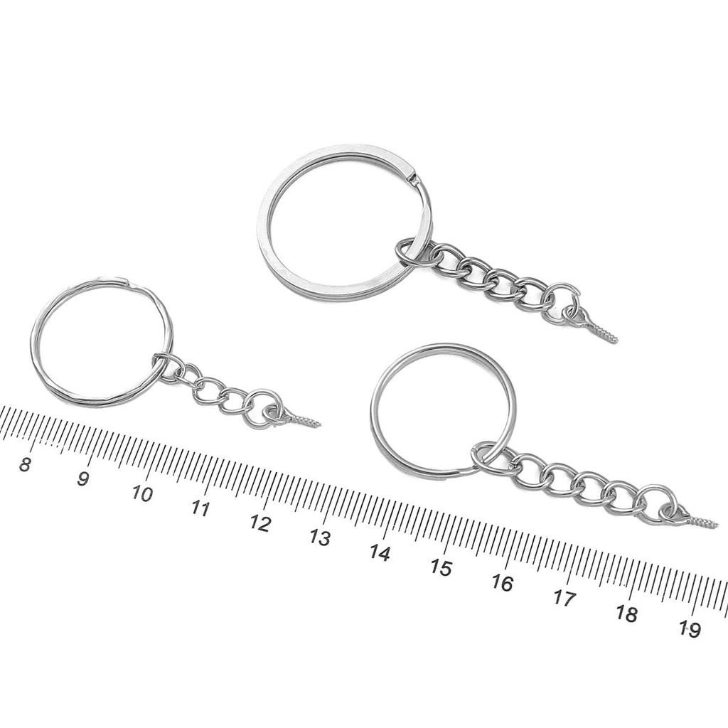 10 Stück Eisen Flacher Ring Schlüsselanhänger Hängende Schafaugenkette Schnallen Verbinder für DIY Schmuckherstellung