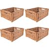 Storage Basket - CREATIVE HOME - Set of 4 - Natural Wicker - 40x30x16 Cm - Handles