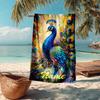 Custom Name Ultra-Soft Beach Towel with Peacock Theme,Ideal for Pool - Camping, Diving - Perfect Travel Essential, Vibrant Beach Towel.