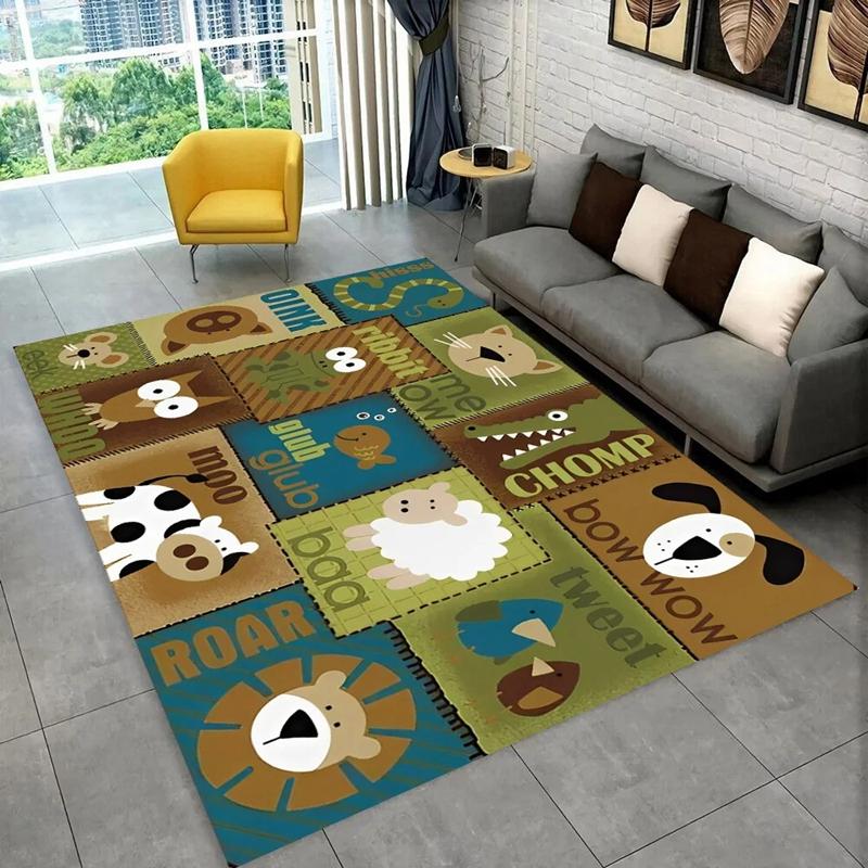 ABC Cartoon Alphabet Kids Bedroom Carpet for Home Living Room Decor Hallway Non-slip Floor Mat Hotel Sofa Coffee Table Area Rugs