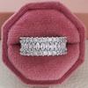 Shein Multi-Row Luxury Zircon Eternity Ring R5579 for Women