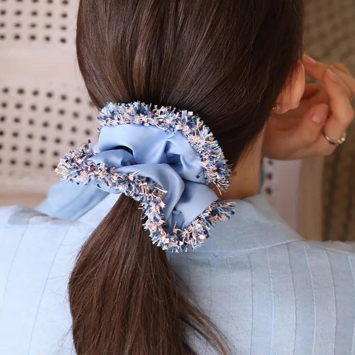 Tweed Hair Scrunchie
