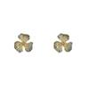 Luxurious Crystal Gradient Three-Petal Flower Stud Earrings for Daily Wear