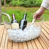 Ice Bucket Transparent 6.5L Large Capacity Drink Cooler for Wine Beer Champagne Thickened Food-Grade Plastic Barrel with Handle Portable Party Chiller
