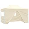 vidaXL Pro Party Tent Foldable with 4 Side Walls 3×4m Steel Cream