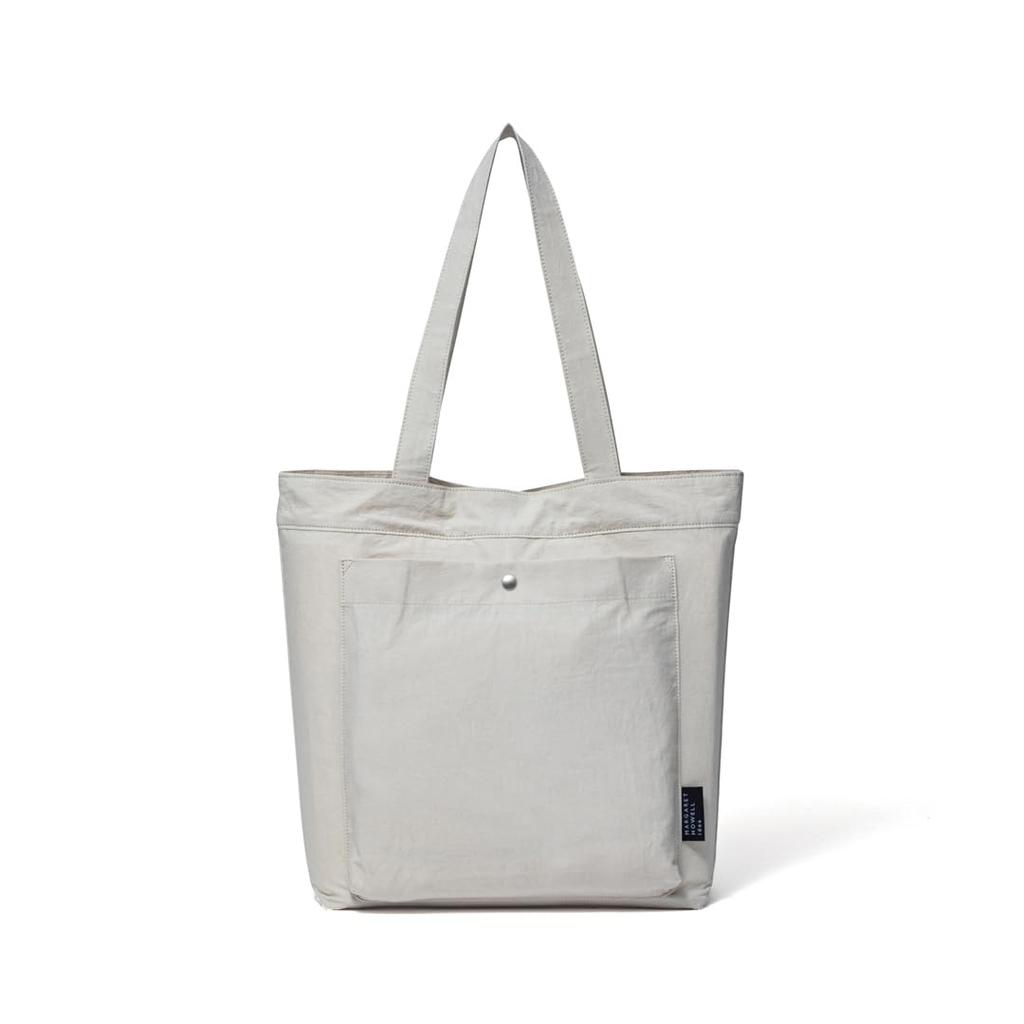Margaret Howell IDEA Tote Bag Cotton with Pocket MHLH5CH1 "Squilles" Design, Lightweight, Off-White, Women's,