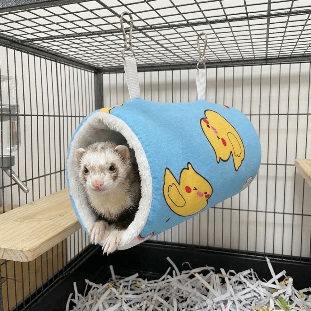 Cartoon Pattern Hamster Plush Tunnel Thickened Pet Play Tunnel for Guinea Pig Mice