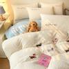 Winter Thick Milk Flannel Bedding Set Cartoon Double-sided Warm Duvet Cover Sheet Bedspread