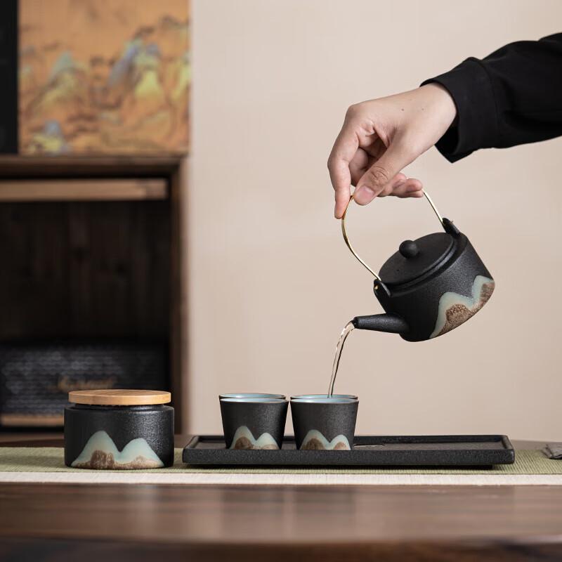 Sushi Ceramics Hand-Painted Landscape Tea Set