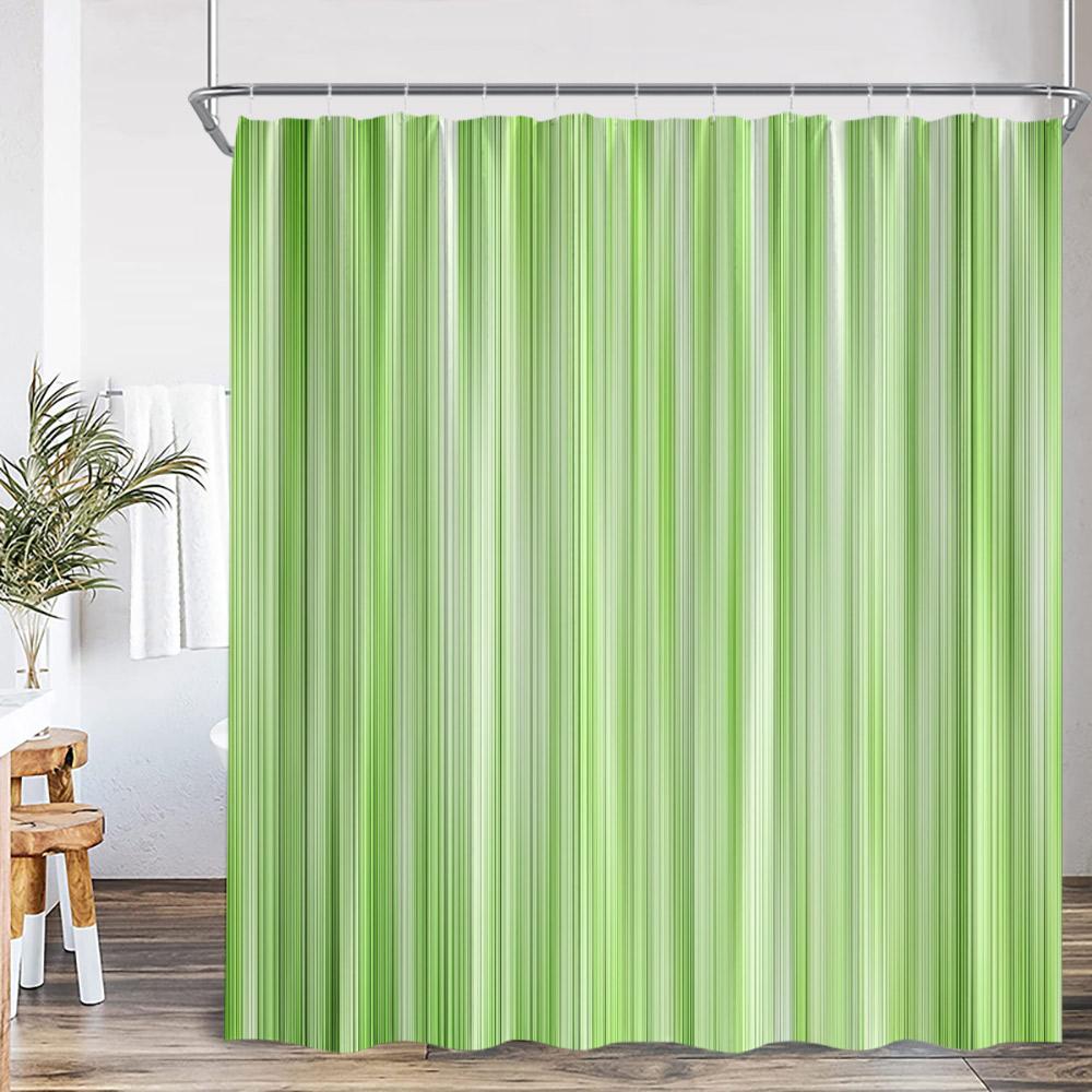 Abstract Geometric Shower Curtain Colorful Wavy Line Art Aesthetic Bathroom Decoration Modern Polyester Bath Curtain with Hook