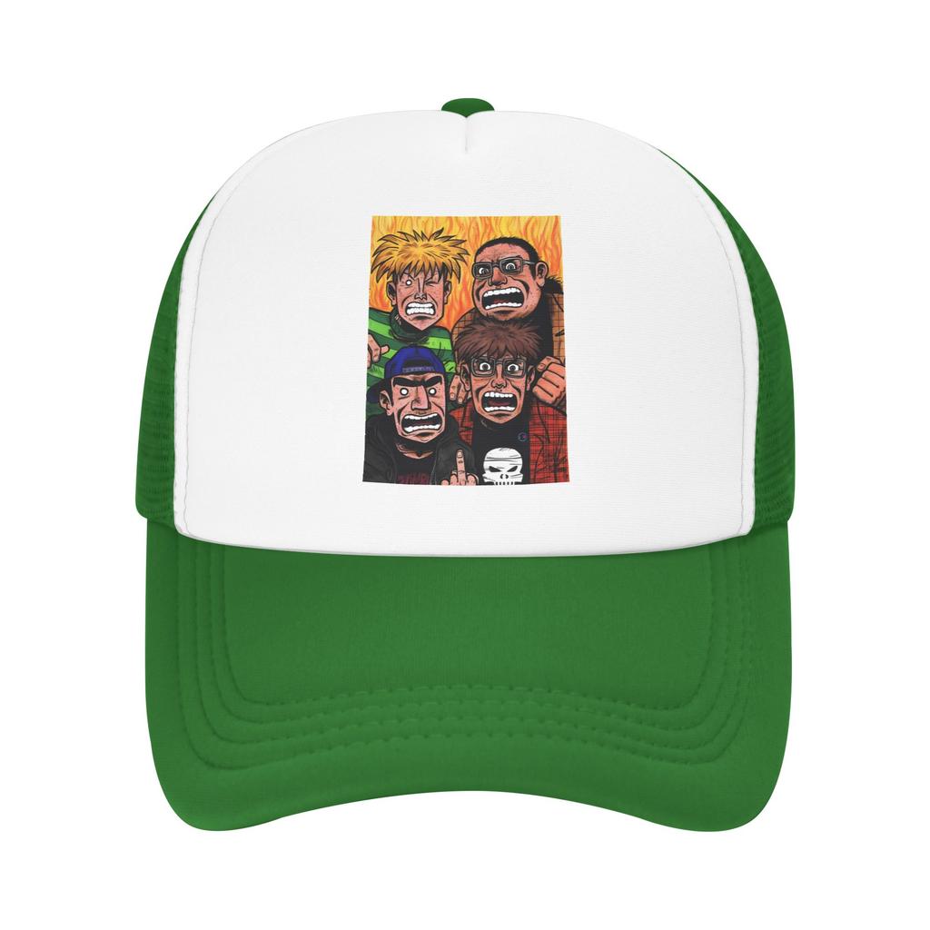 Eltingville Club The Team Drawing Mesh Sun Hats Outdoor Sport Breathable Baseball Caps Couple Fitted Retro Print Trucker Hat