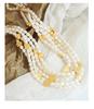 Korean Sweet Peach Heart & Pearl Titanium Necklace
