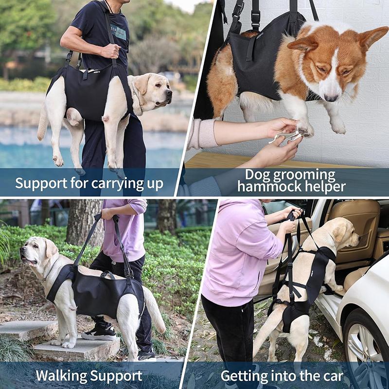 Lesă de Asistență pentru Scări pentru Câini Sling de Suport pentru Câini Vârstnici Vestă Reglabilă pentru Ridicarea Animalelor de Companie Ham de Asistență la Urcarea Scărilor pentru Câini Mari
