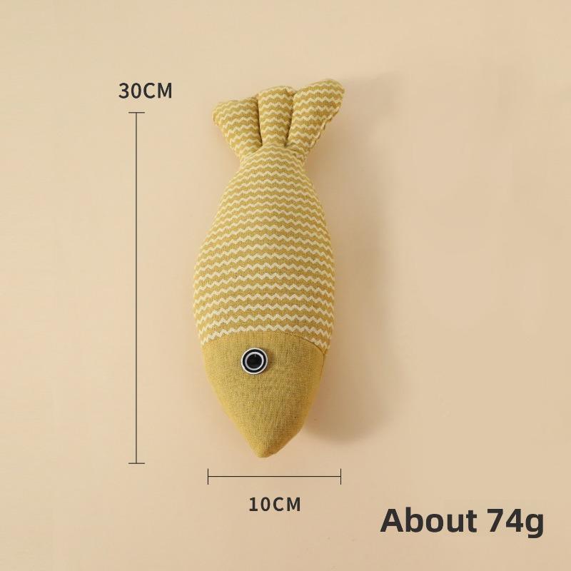Cat Toys, Huge Linen Fish for Teasing Cats, Self-entertainment, Chewing and Grinding Teeth Cat, Mint Fish, Wavy Cloth Fish Cat Toys