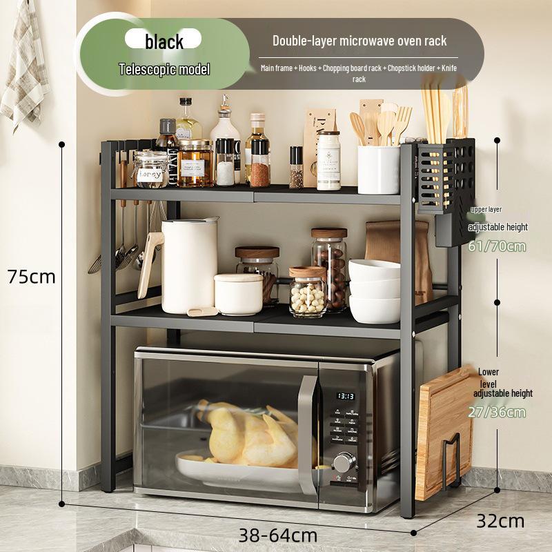 Extendable Kitchen Storage Rack for Microwave & Rice Cooker