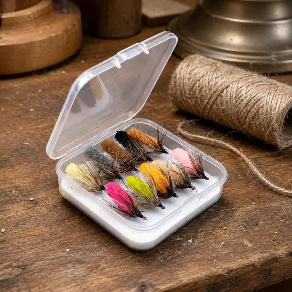 10 Pieces HandTied Fly Lure Sharp Hook Streamer Fuzzy for Anglers