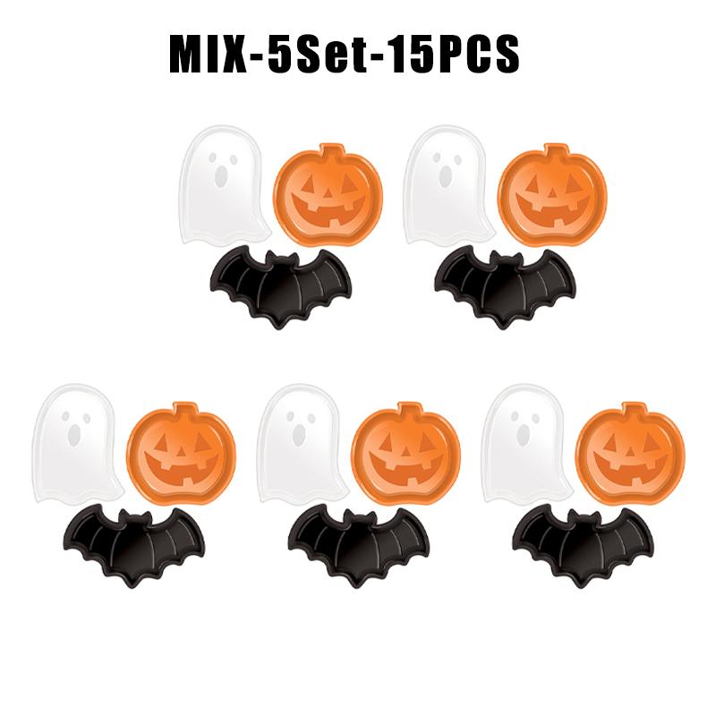 Ghost Pumpkin Bat Halloween Snack Tray Plastic Candy Serving Bowl PP Material Party Decor Fruit Dish Dessert Platter