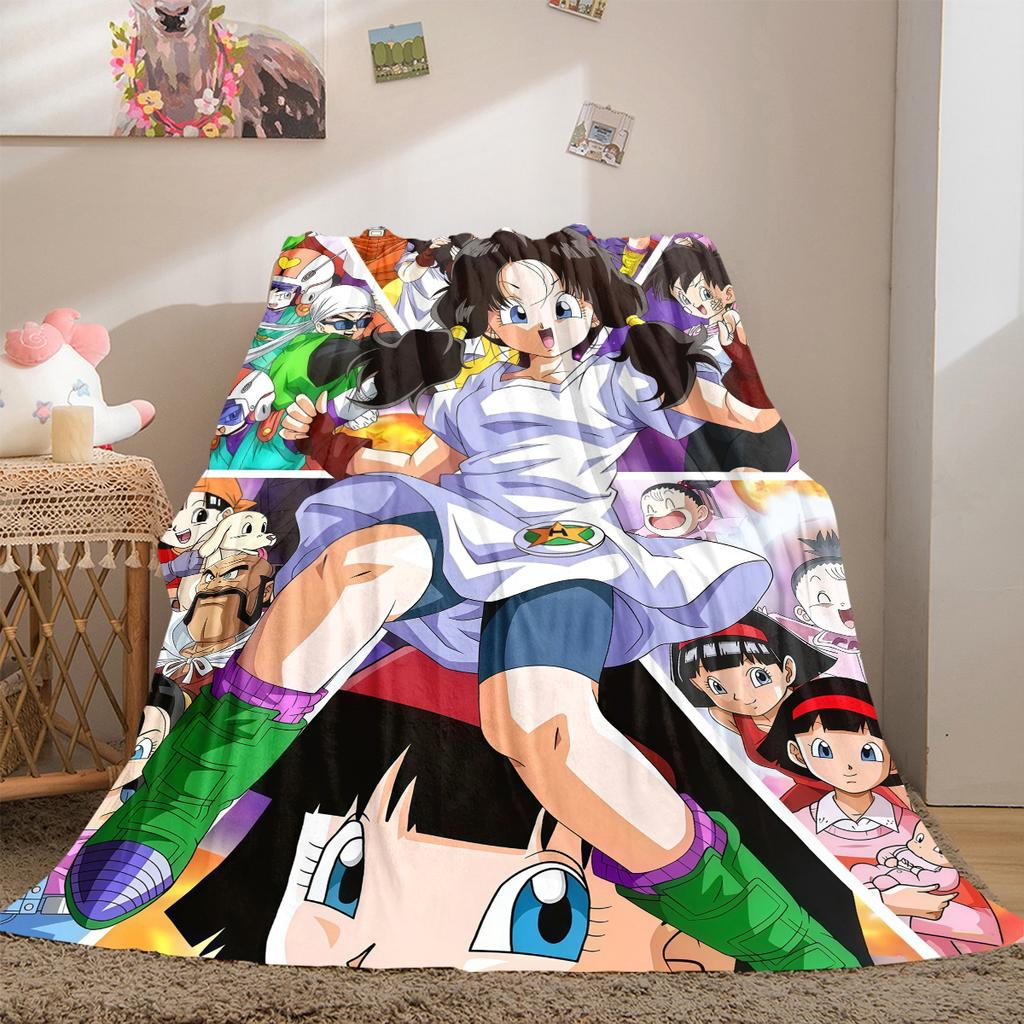 1PC Bulma Bulla DRAGON BALL Print Flannel Blanket, High quality All Seasons, Home Decor, Warmth and Comfort, Perfect for Christmas Gifts