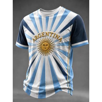 2026 Editie Argentijnse Fan Voetbal Trainingsshirt 3D Digitale Print Comfortabel en Ademend Gezinskleding