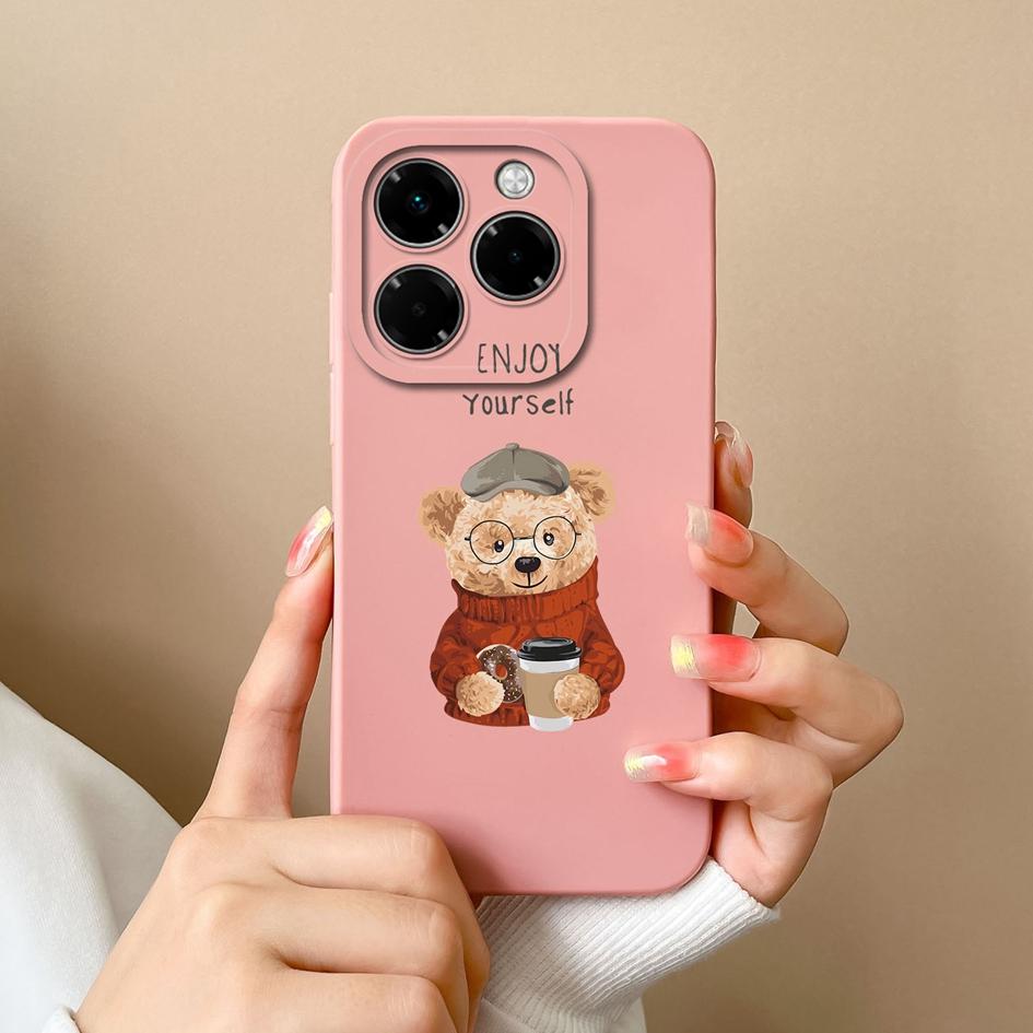 Niedliche Bärenhülle für Infinix Hot 50 Pro Plus 50i Note 40X Zero 40 Smart 9 4G 5G Niedliches Heilmuster Silikon Weicher Schutz Für Infinix Neu Capa