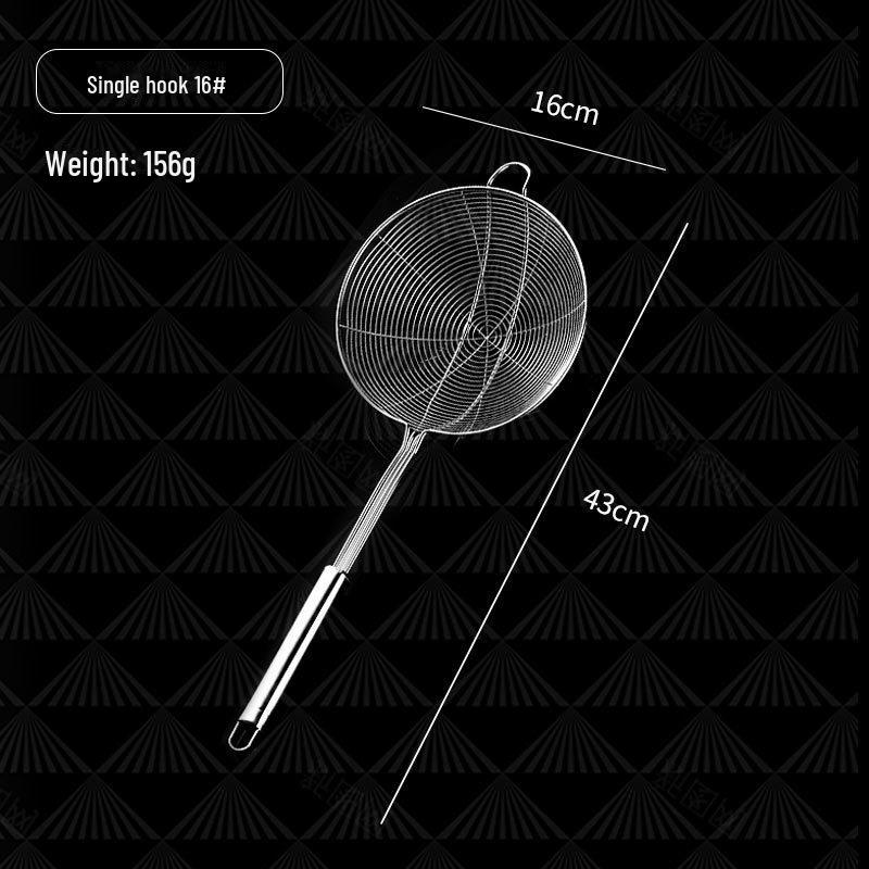 Stainless Steel Colander for Scooping Dumplings and Noodles - Deep-Fried Double Hook Kitchen Strainer
