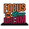 Wooden Alphabet Idols & Figurine Focus On Your Dream Positive Quotes, Multi
