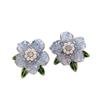 111 Silver Needle Purple Camellia Flower Crystal Stud Earrings Female, New Sweet Petal Earrings Light Luxury Premium Earrings