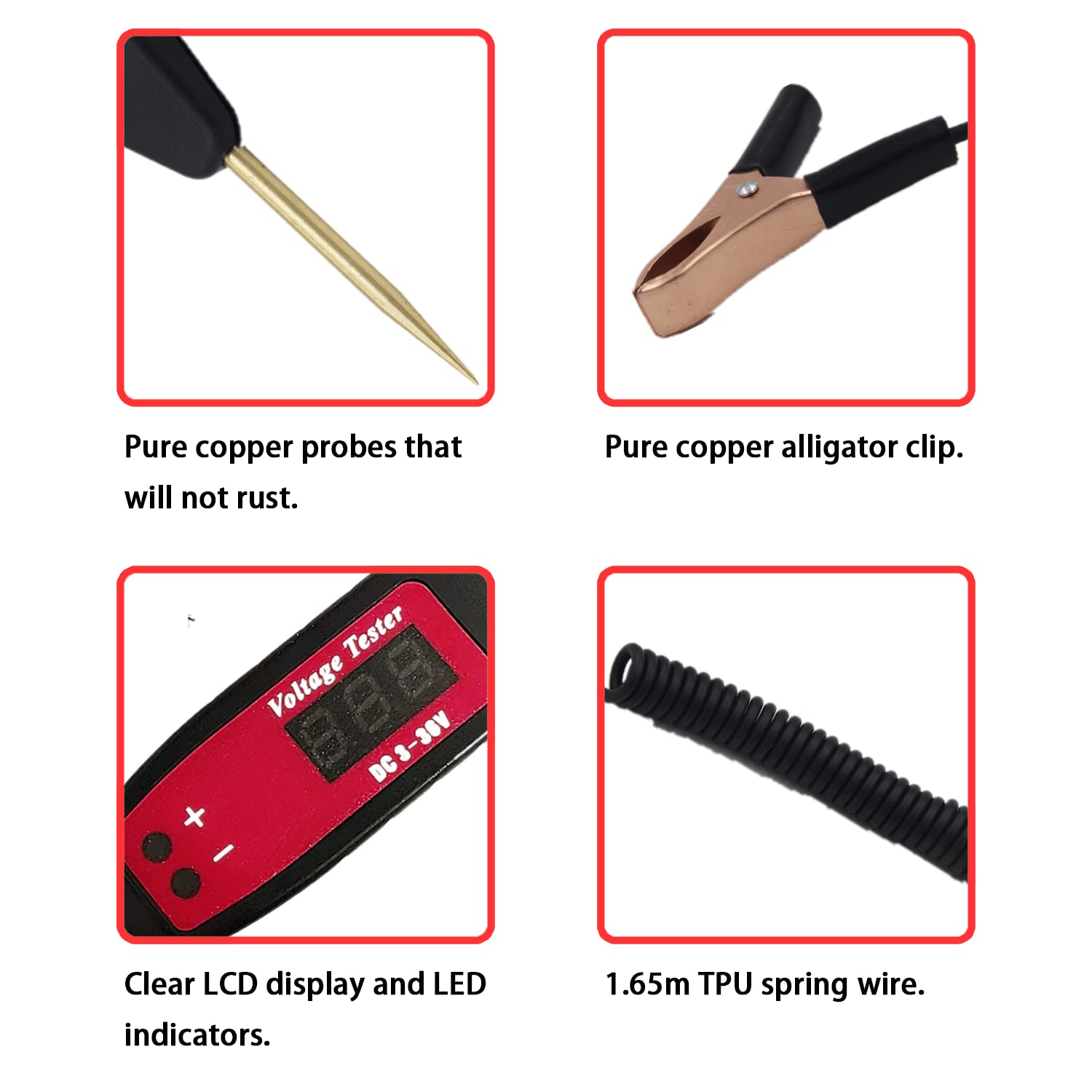 Двухполюсная автомобильная лампа для проверки напряжения 3-36 В постоянного тока — фото 4