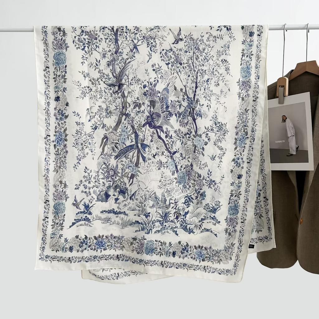 Korean Version Spring and Summer New Cotton and Linen Yarn Thin Silky Shawl Travel Sun Protection Beach Towel Women's Scarf Silk Scarf