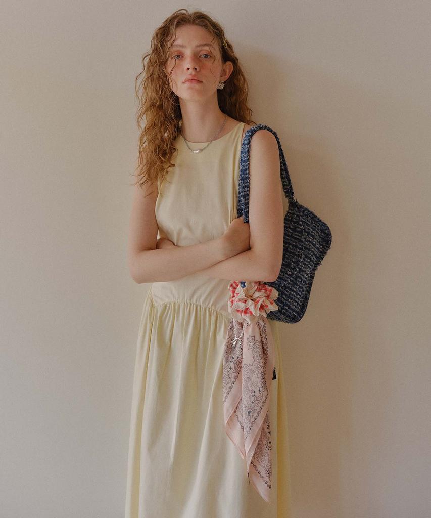 PLAC WOMEN Shirred Sleeveless Long Dress Yellow