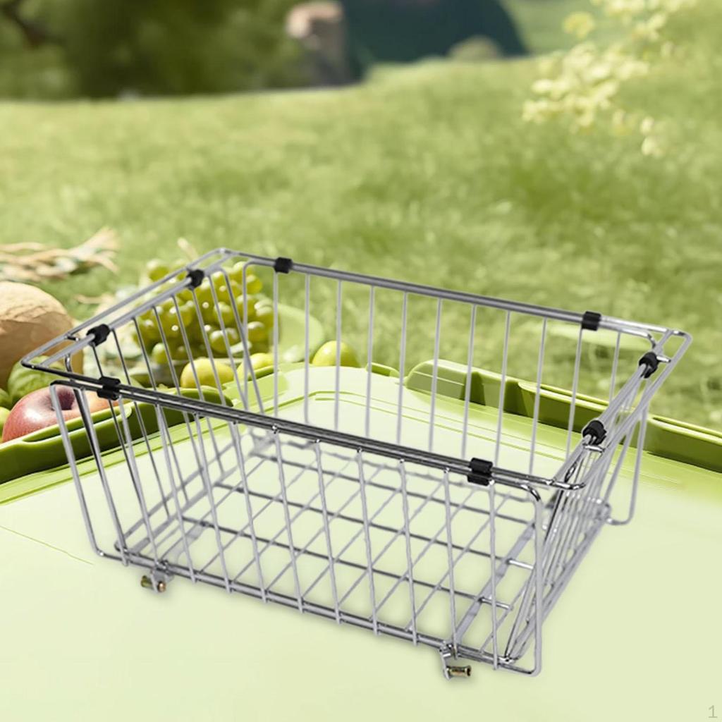 Camping Storage Basket Easy Carrying Pantry Organization Food Multiuse Picking