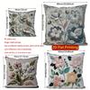 2D Floral Embroidered Pattern Throw Pillow Covers Pattern Cushion Cover Suitable For Sofa Bedroom Car Pillow Cover