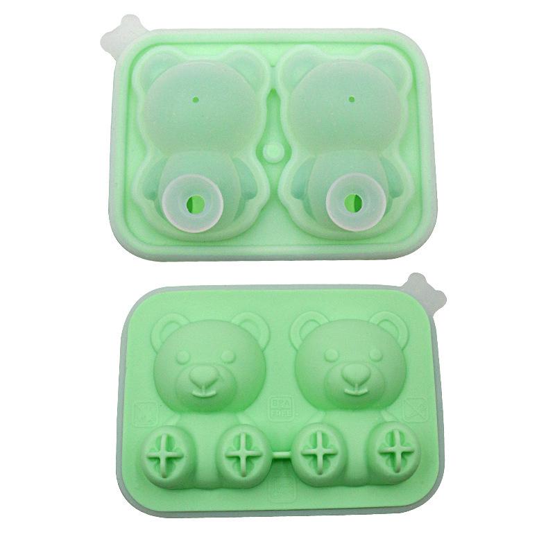 Little Bear Easy-Release Silicone Ice Cube Tray for Iced Tea & Beer - Low Temp Resistant