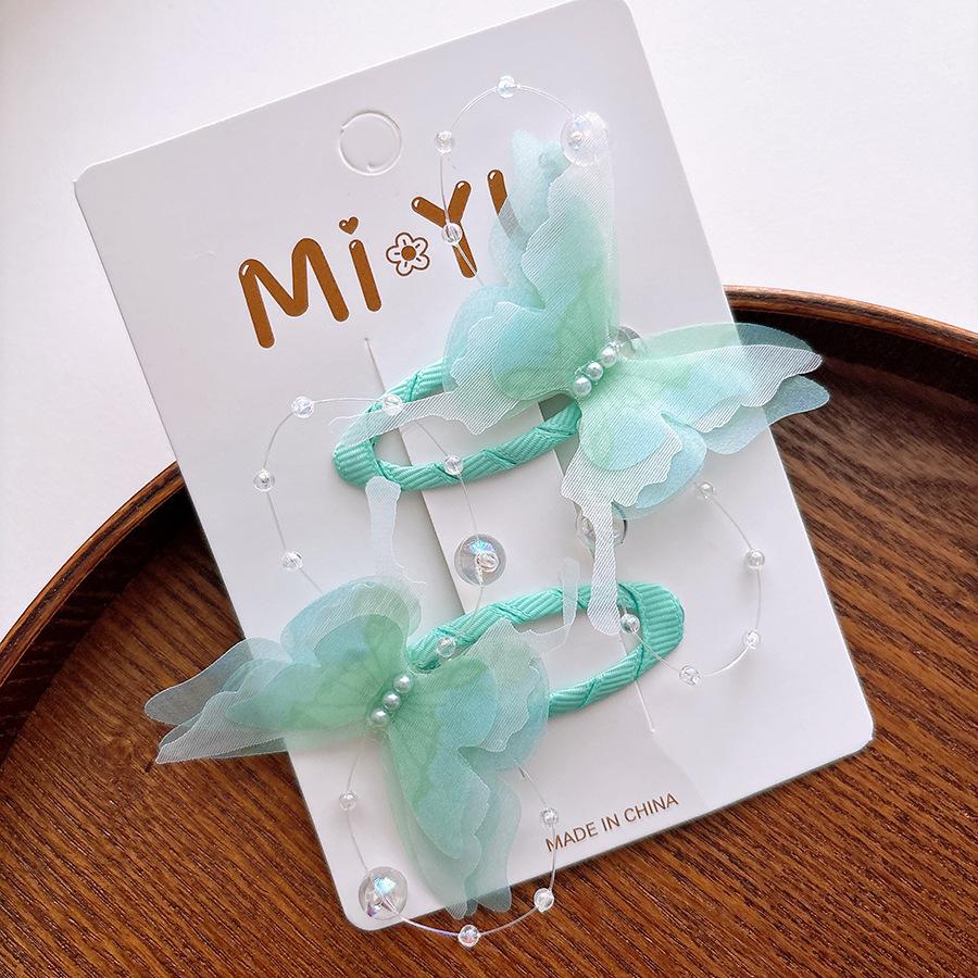 

2pcs Children New Mesh Butterfly Bangs Break Clip Princess Side Bangs Hairpin Headwear Girls Kids Hair Accessories
