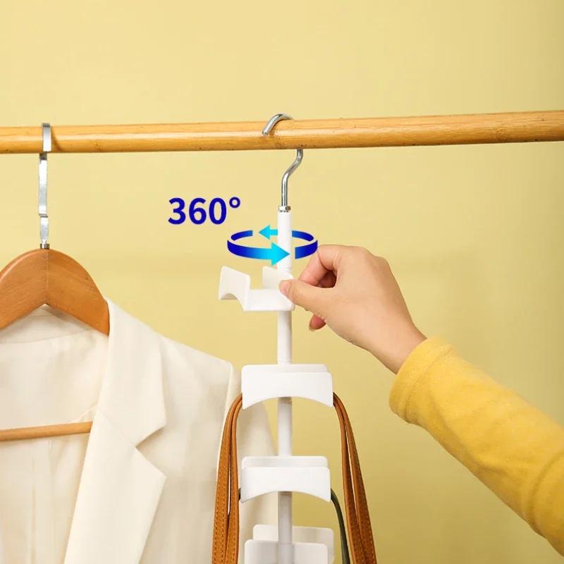 Purse Hanger for Closet - Rotating Handbag Hanging Hook Bag Storage Space Saver,Hanging Organizer for Scarf Handbag Belt